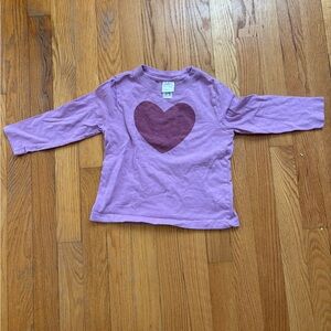 Hanna Andersson Lavender Long-Sleeve Tee with Maroon Heart